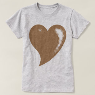T-shirt Coeur Pop Art Brown