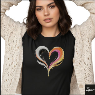 T-shirt Cœur Pop Art Tourbillon Glossy Abstrait