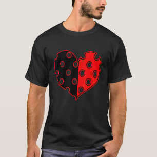 T-shirt Coeur Pot en NOIR ET ROUGE