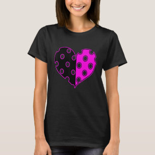 T-shirt Coeur Pot Polka en noir et rose