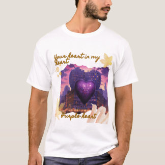 T-shirt Coeur pourpre