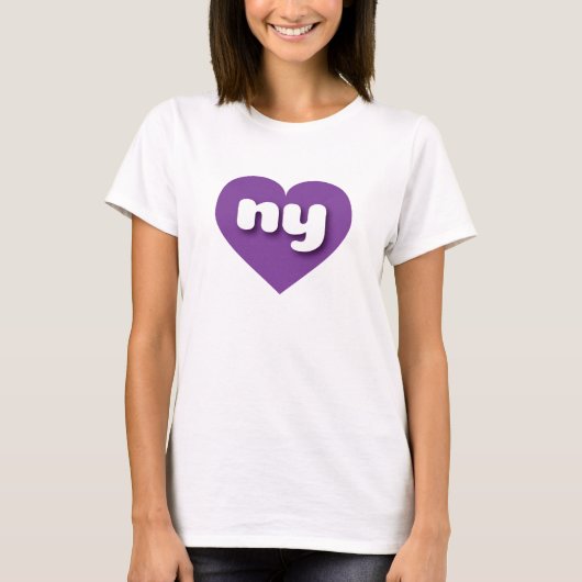 T-shirt Coeur pourpre de New York - J'aime n'importe qui (Devant)