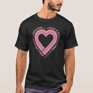 T-shirt Coeur rétro Amour ensemble doux Valentines Super