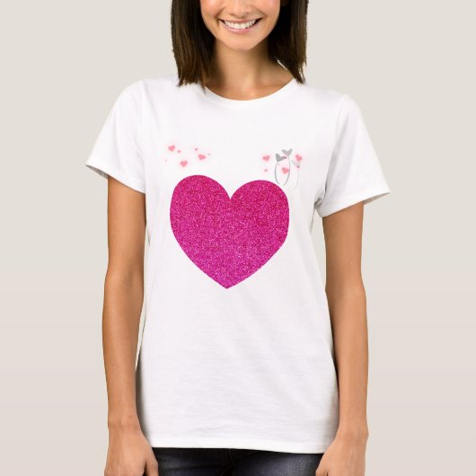 T-shirt coeur rose (Devant)