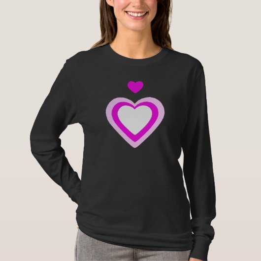 T-shirt COEUR, rose blanc (Devant)