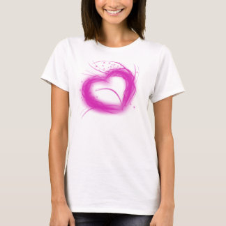 T-shirt Coeur rose brillant