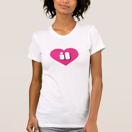 T-shirt Coeur rose chaud de l'Illinois - J'aime il (Devant)