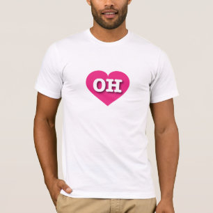T-shirt Coeur rose chaud de l'Ohio - J'aime OH