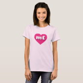 T-shirt Coeur rose chaud du Montana - J'aime mt (Devant entier)
