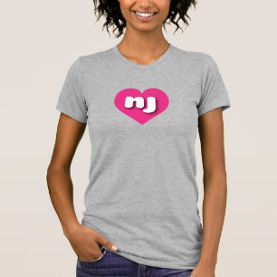 T-shirt Coeur rose chaud du New Jersey - J'aime nj