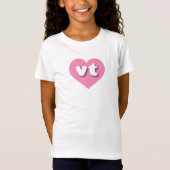 T-Shirt Coeur rose chaud du Vermont - J'aime vt (Devant)
