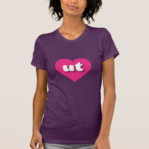 T-shirt Coeur rose chaud Utah - J'aime ut