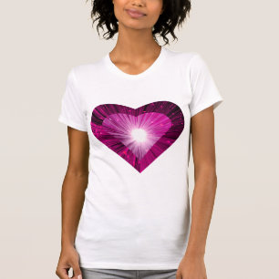 T-shirt Coeur rose 'coeur' dames petite blanc