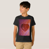 T-shirt coeur rose corail (Devant entier)