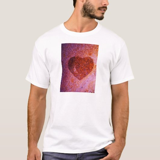 T-shirt coeur rose corail (Devant)