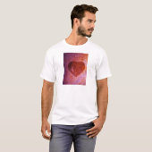 T-shirt coeur rose corail (Devant entier)