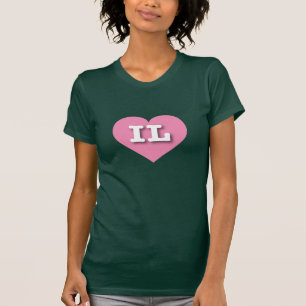 T-shirt Coeur rose de l'Illinois - J'aime IL