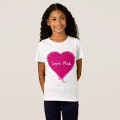T-Shirt Cœur rose 'Esprits simples' Conception d'affection (Devant entier)
