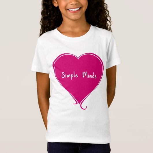 T-Shirt Cœur rose 'Esprits simples' Conception d'affection (Devant)