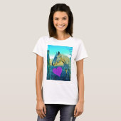 T-shirt Coeur rose et Cheval jaune (Devant entier)