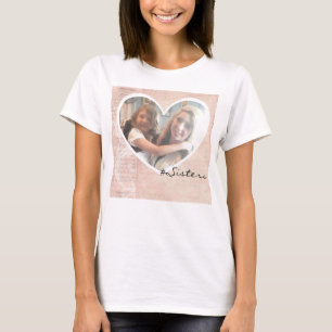 T-Shirt Coeur Rose Forme Insertion Photo
