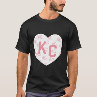 T-shirt Coeur rose Kc Adorable rose Kansas City Coeur mign