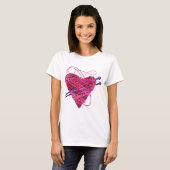 T-shirt coeur rose kniting (Devant entier)