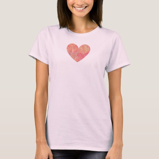 T-shirt Coeur rose marbré (Devant)