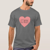 T-shirt Coeur rose Valentine Reptile Soins Animaux Filles  (Devant)
