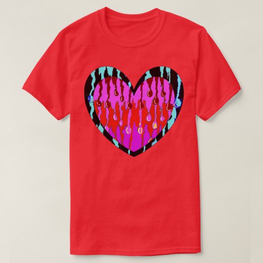 T-shirt coeur rouge amour graffiti art cool (Design devant)