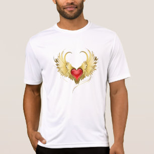 T-shirt Coeur rouge avec ailes d'or