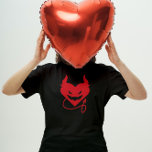 T-shirt Coeur rouge avec cornes diables et queue<br><div class="desc">Coeur rouge avec cornes de diable et une queue,  Devil Love. Concept de la Saint Valentin</div>