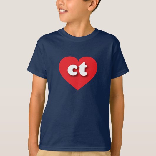 T-shirt Coeur rouge Connecticut - J'aime ct (Devant)