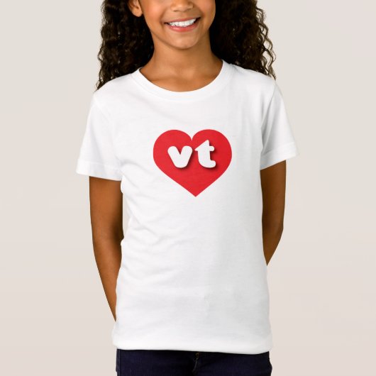 T-Shirt Coeur rouge du Vermont - J'aime vt (Devant)
