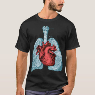 T-shirt Coeur Rouge Et Poumons Anatomie Humaine