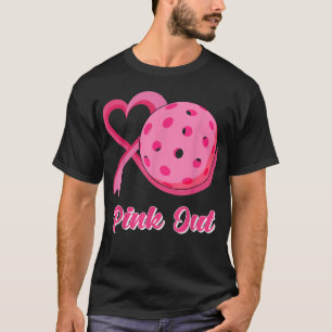 T-shirt Coeur Ruban Pickleball Pink Out Cancer du sein Awa