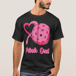 T-shirt Coeur Ruban Pickleball Pink Out Cancer du sein Awa