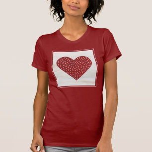 T-shirt Coeur rustique de Valentine de point de polka
