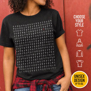 T-shirt Cœur Sacré Croix Blanches Symétriques Jean 14:6