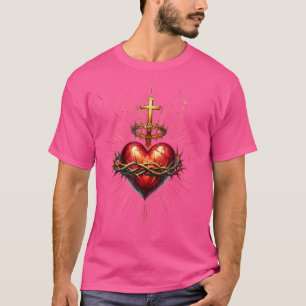 T-shirt Coeur Sacré De Jésus Foi De Dévotion Catholique