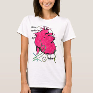 T-shirt Coeur saignant Manche longue