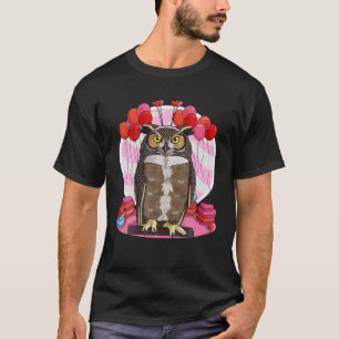 T-shirt Coeur Saint-Valentin Coeur de la Chouette à Grande