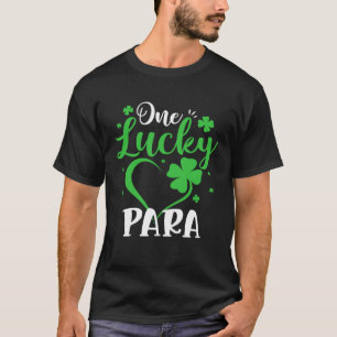 T-shirt Coeur shamrock One Lucky Para Crew Jour de la Sain
