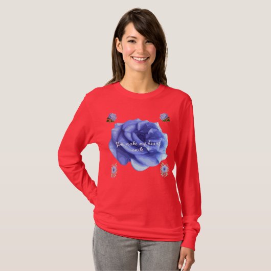 T-shirt Cœur souriant rouge (Devant entier)