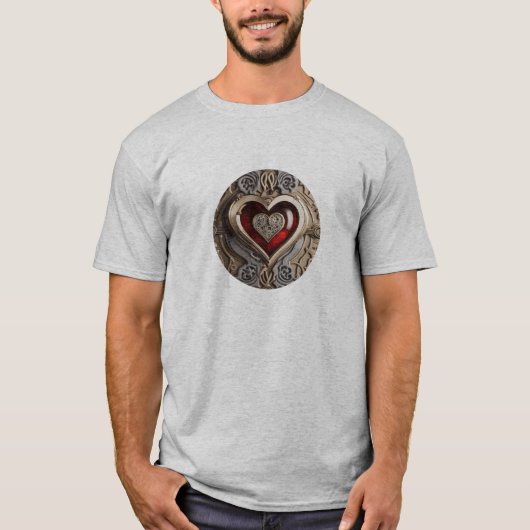 T-shirt Coeur Steampunk - Amour mécanique complexe (Devant)