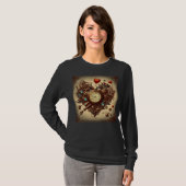 T-shirt Coeur Steampunk/Saint-Valentin (Devant entier)
