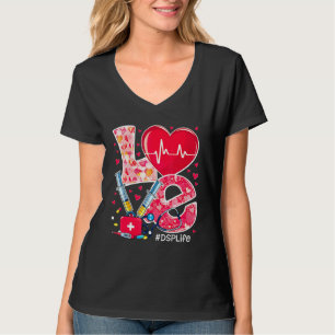 T-shirt Coeur Stethoscope Cute Love Nurse Valentines Dsp