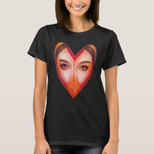 T-shirt Coeur stylisé avec de beaux yeux - Saint Valentin