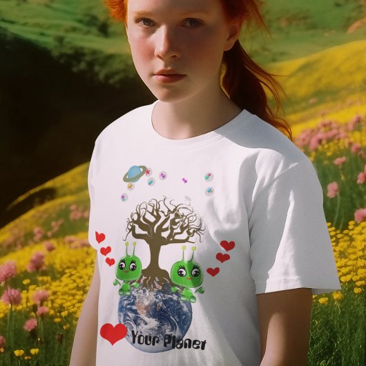 T-shirt Coeur ta planète ! SYMBOLE Alien Gel Baby