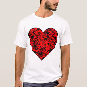 T-shirt Coeur Tigre Rouge Enfants